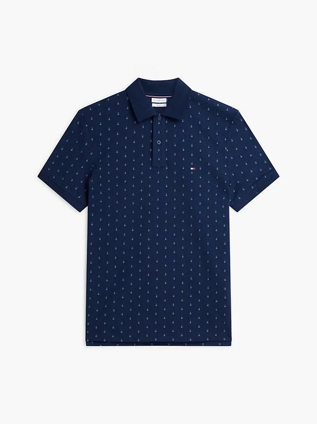 Regular Fit Anchor Print Interlock Polo Regular Fit Anchor Print Interlock Polo