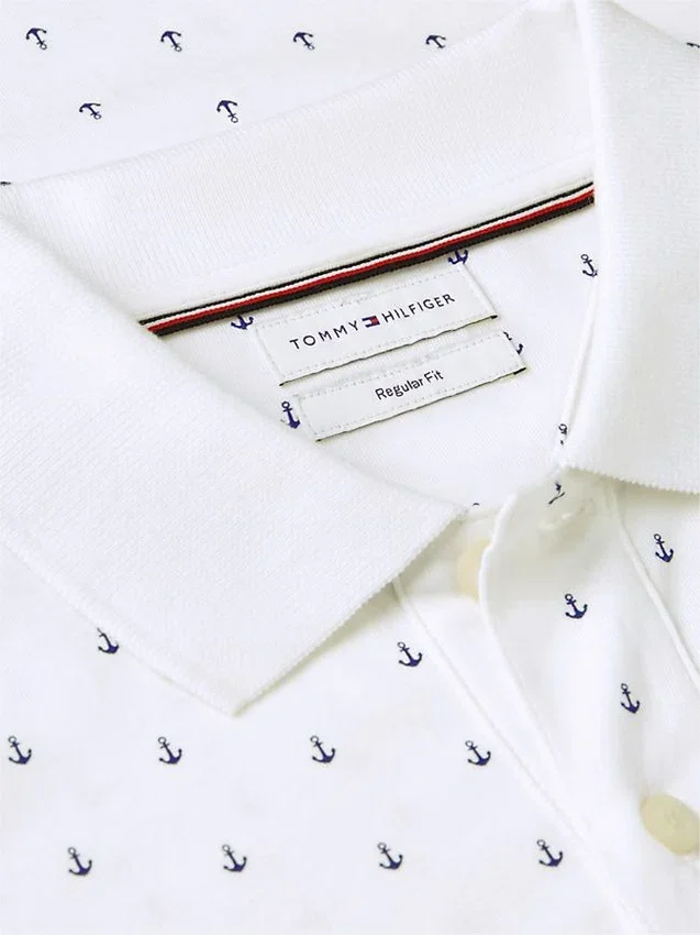 Regular Fit Anchor Print Interlock Polo Regular Fit Anchor Print Interlock Polo
