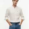 Regular Fit Band Collar Linen Shirt Regular Fit Band Collar Linen Shirt