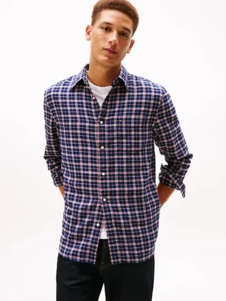 Regular Fit Check Brushed Twill Shirt