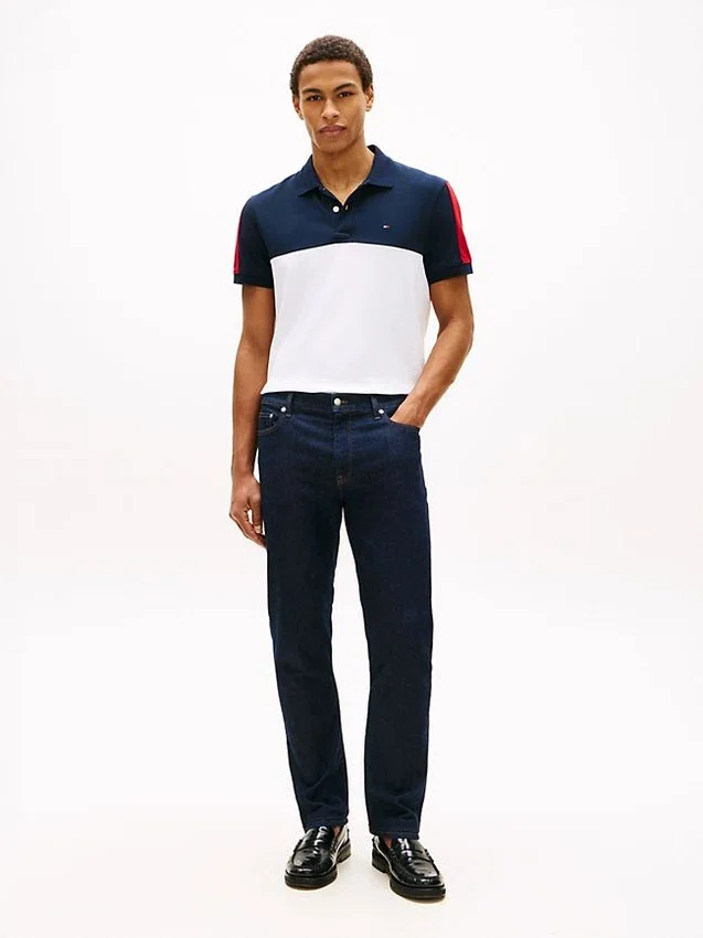 Regular Fit Colorblock Stripe Pique Polo Regular Fit Colorblock Stripe Pique Polo