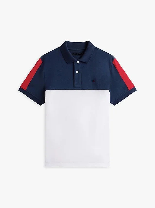 Regular Fit Colorblock Stripe Pique Polo Regular Fit Colorblock Stripe Pique Polo