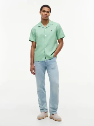 Regular Fit Cotton-Linen Camp Shirt