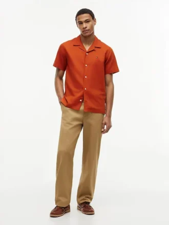 Regular Fit Cotton-Linen Camp Shirt