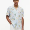 Regular Fit Floral Linen-Blend Camp Shirt Regular Fit Floral Linen-Blend Camp Shirt