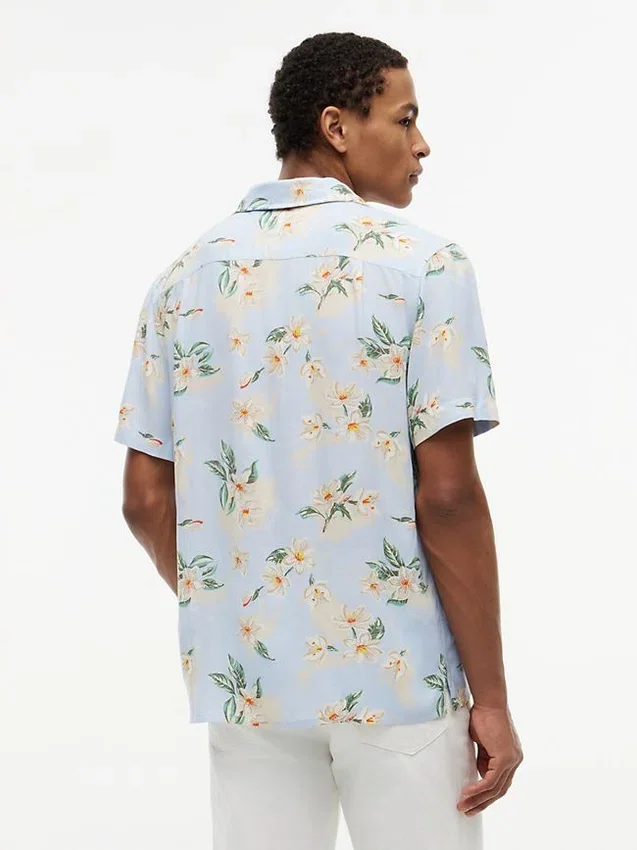 Regular Fit Floral Linen-Blend Camp Shirt Regular Fit Floral Linen-Blend Camp Shirt