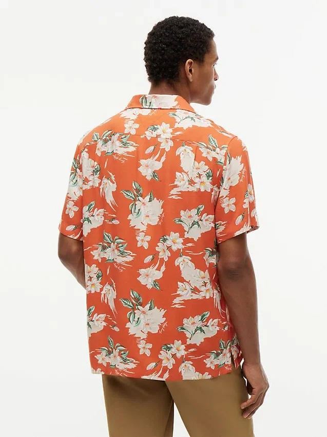 Regular Fit Floral Linen-Blend Camp Shirt Regular Fit Floral Linen-Blend Camp Shirt