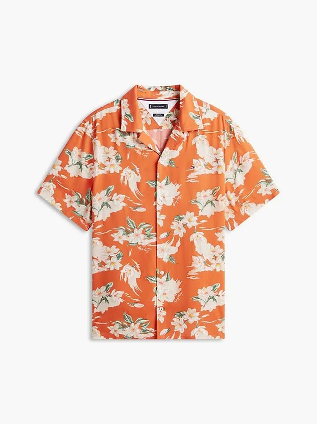 Regular Fit Floral Linen-Blend Camp Shirt Regular Fit Floral Linen-Blend Camp Shirt
