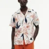 Regular Fit Floral Linen Camp Shirt Regular Fit Floral Linen Camp Shirt