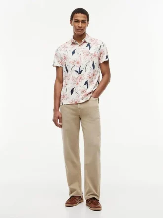 Regular Fit Floral Print Jersey Polo