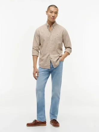 Regular Fit Gingham Linen-Blend Shirt