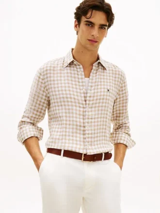 Regular Fit Gingham Linen Shirt