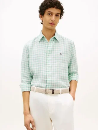 Regular Fit Gingham Linen Shirt