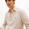 Regular Fit Gingham Linen Shirt Regular Fit Gingham Linen Shirt