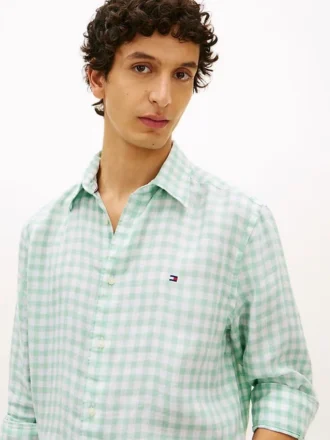 Regular Fit Gingham Linen Shirt
