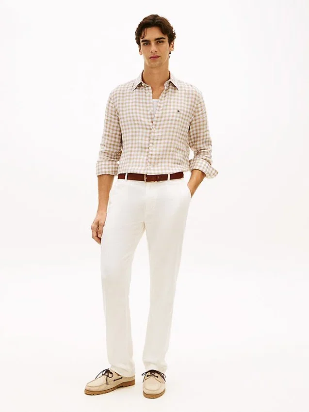 Regular Fit Gingham Linen Shirt Regular Fit Gingham Linen Shirt