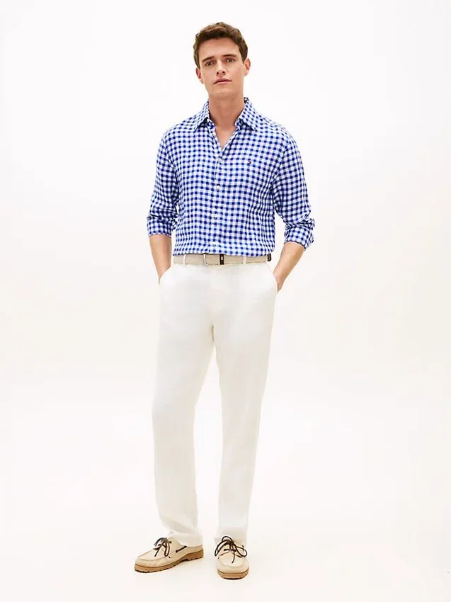 Regular Fit Gingham Linen Shirt Regular Fit Gingham Linen Shirt