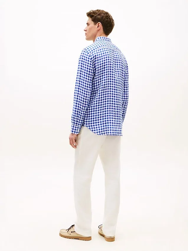 Regular Fit Gingham Linen Shirt Regular Fit Gingham Linen Shirt