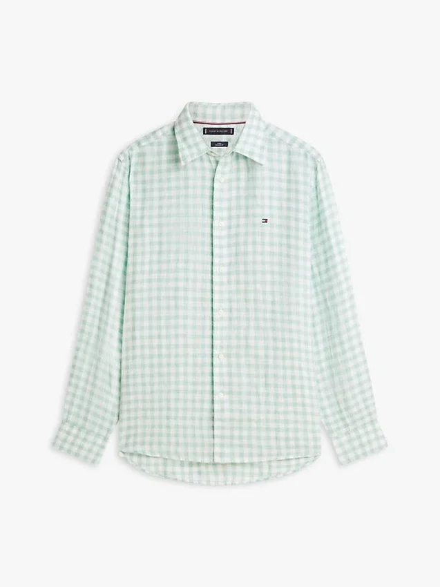 Regular Fit Gingham Linen Shirt Regular Fit Gingham Linen Shirt