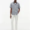Regular Fit Glen Plaid Linen-Blend Shirt