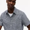 Regular Fit Glen Plaid Linen-Blend Shirt