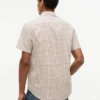 Regular Fit Glen Plaid Linen-Blend Shirt