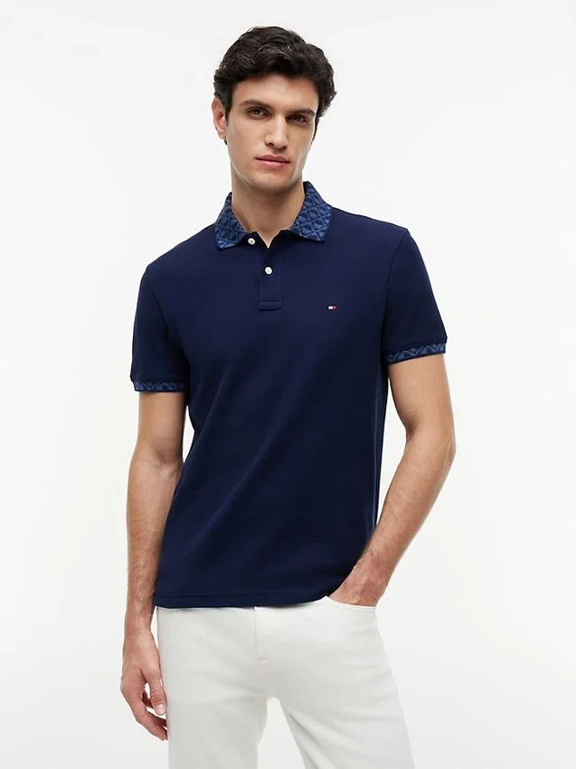 Regular Fit Jacquard Collar Polo Regular Fit Jacquard Collar Polo