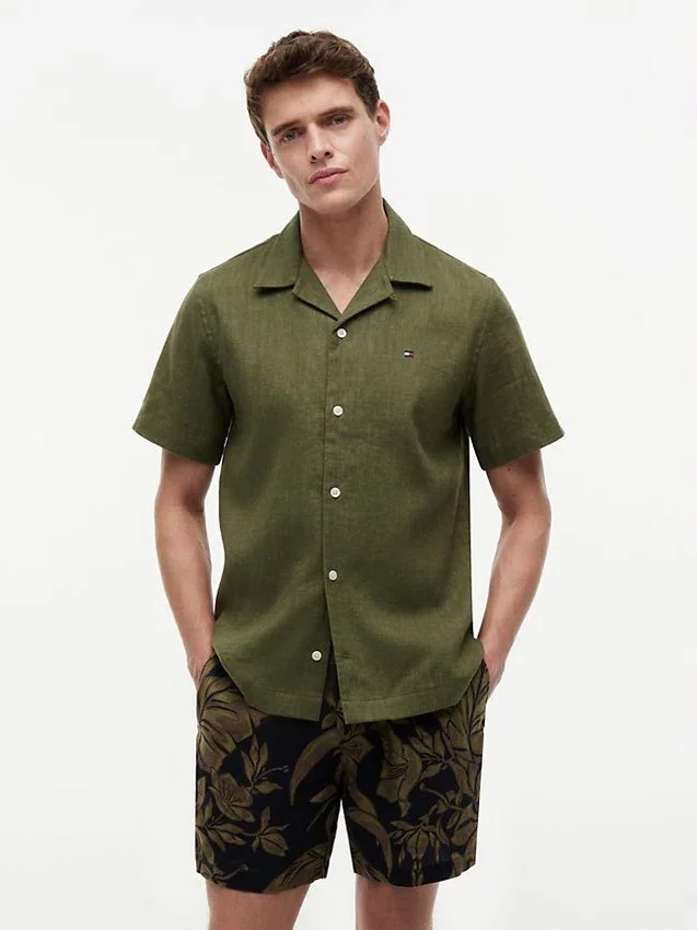 Regular Fit Linen-Blend Camp Shirt Regular Fit Linen-Blend Camp Shirt
