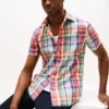 Regular Fit Linen-Blend Madras Shirt