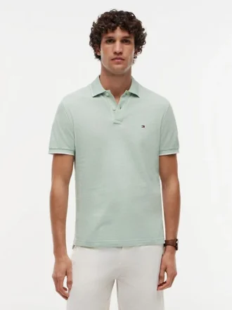 Regular Fit Linen-Blend Pique Polo