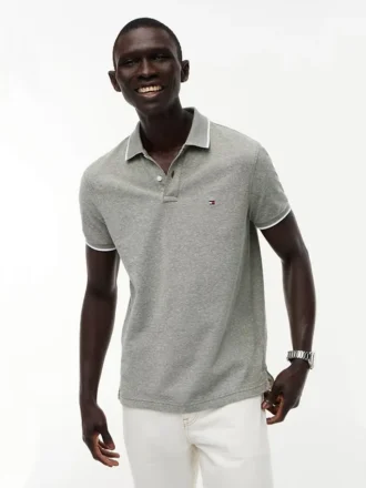 Regular Fit Linen-Blend Pique Polo