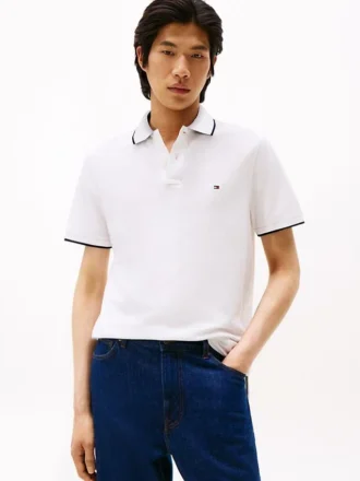 Regular Fit Linen-Blend Pique Polo