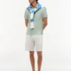 Regular Fit Linen-Blend Pique Polo
