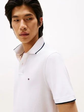 Regular Fit Linen-Blend Pique Polo