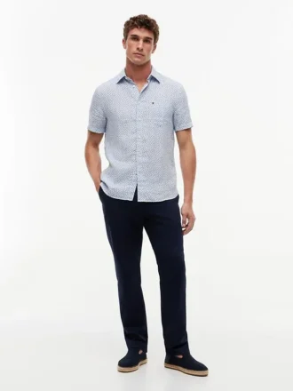 Regular Fit Linen Sailing Print Shirt