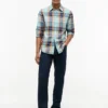 Regular Fit Madras Linen-Blend Shirt
