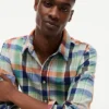 Regular Fit Madras Linen-Blend Shirt