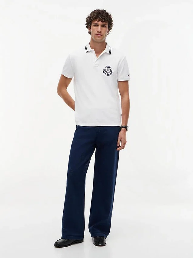 Regular Fit Monogram Crest Pique Polo Regular Fit Monogram Crest Pique Polo