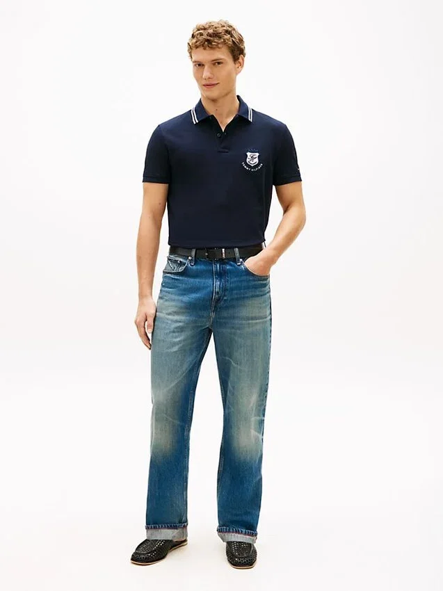 Regular Fit Monogram Crest Pique Polo Regular Fit Monogram Crest Pique Polo