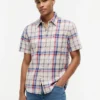 Regular Fit Plaid Linen-Blend Shirt
