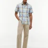 Regular Fit Plaid Linen-Blend Shirt