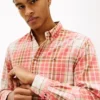 Regular Fit Plaid Linen-Blend Shirt