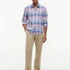 Regular Fit Plaid Linen-Blend Shirt