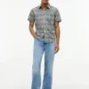 Regular Fit Plaid Linen-Blend Shirt