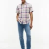 Regular Fit Plaid Linen-Blend Shirt