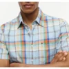 Regular Fit Plaid Linen-Blend Shirt