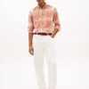Regular Fit Plaid Linen-Blend Shirt