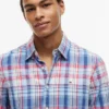 Regular Fit Plaid Linen-Blend Shirt