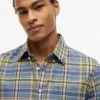 Regular Fit Plaid Linen-Blend Shirt