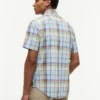 Regular Fit Plaid Linen-Blend Shirt